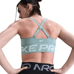 Nike Pro Indy Plunge Sportbeha met medium ondersteuning Dames - cannon/jade ice/white HF7324-017