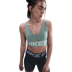 Nike Pro Indy Plunge Sportbeha met medium ondersteuning Dames - cannon/jade ice/white HF7324-017