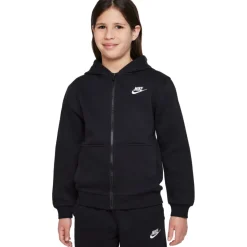 T-Shirts & Tops < Nike portwear Club Fleece Ja met Kap Kinderen - zwart/wit FD3004-010