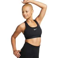Nike Swoosh Sportbeha met medium ondersteuning Dames - zwart/wit DX6821-010