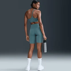 Nike Zenvy Asymmetrical Sportbeha met lichte ondersteuning Dames - smokey blue/white HQ9182-006