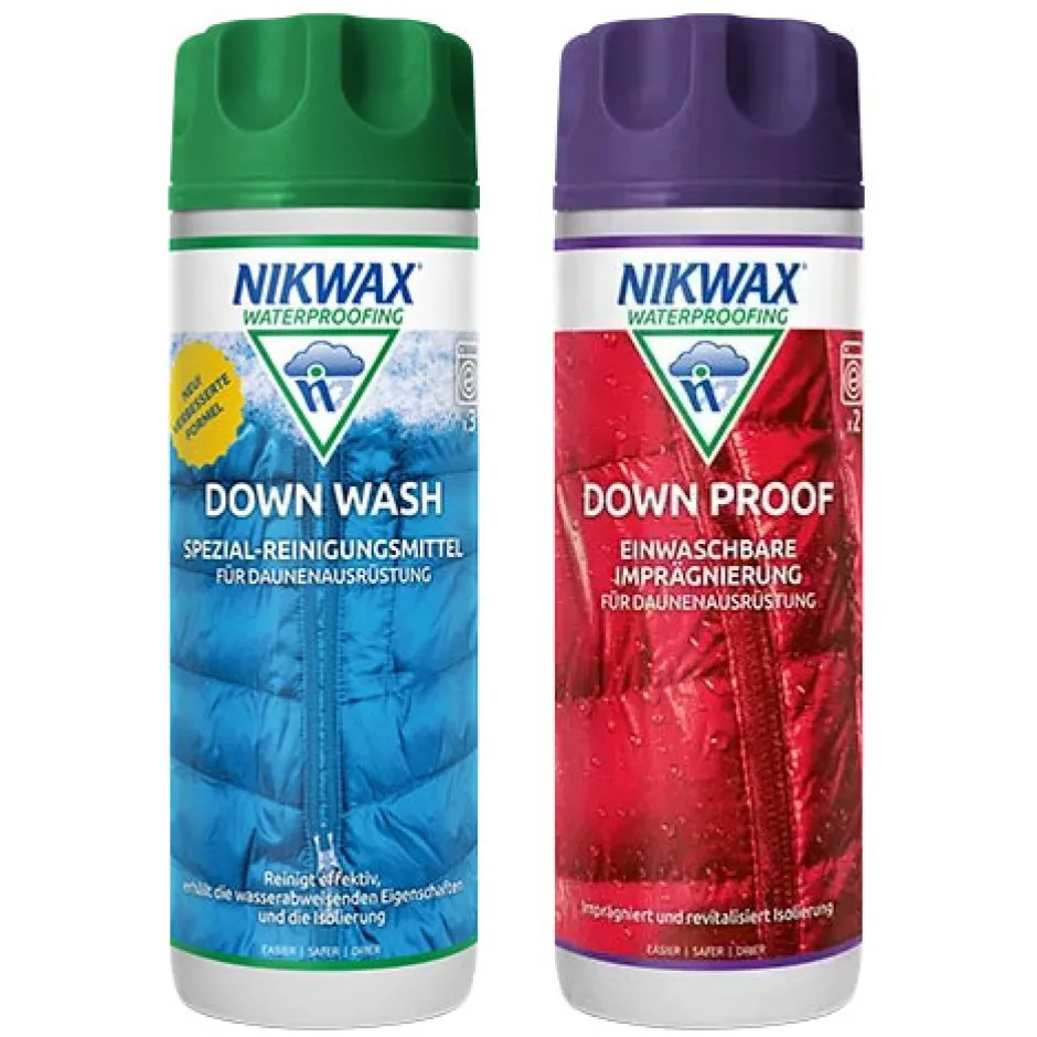 Textielverzorging|Textielverzorging < Nikwax Down Wash Direct Donswasmiddelen + Downproof Impregnatie Set 2 x 300 ml