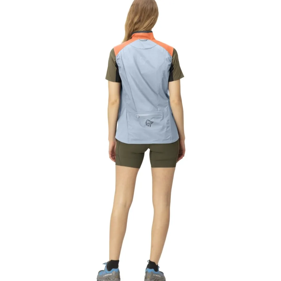 Norrona senja aero90 Vest Dames - Flamingo/Blue Fog