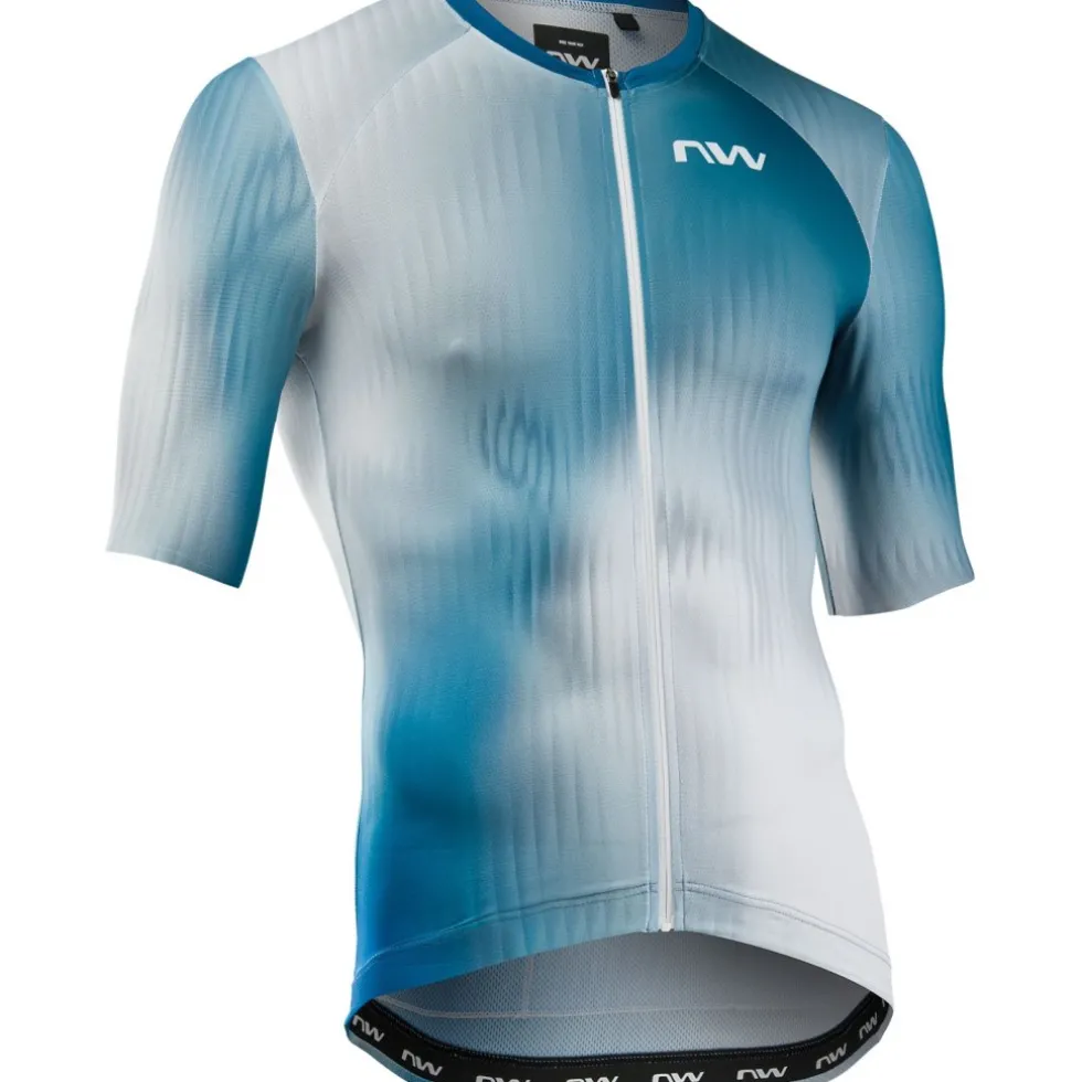 Northwave Blade Shirt met Korte Mouwen Heren - white/blue 150
