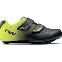 Northwave Core Racefietsschoenen Kinderen - zwart/neon geel 04