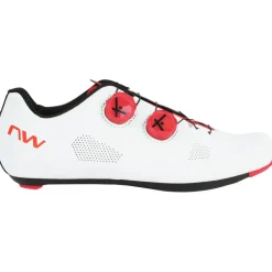 Wielrenschoenen|Wielrenschoenen < Northwave Revolution Racefietsschoenen - wit/red fluo 54