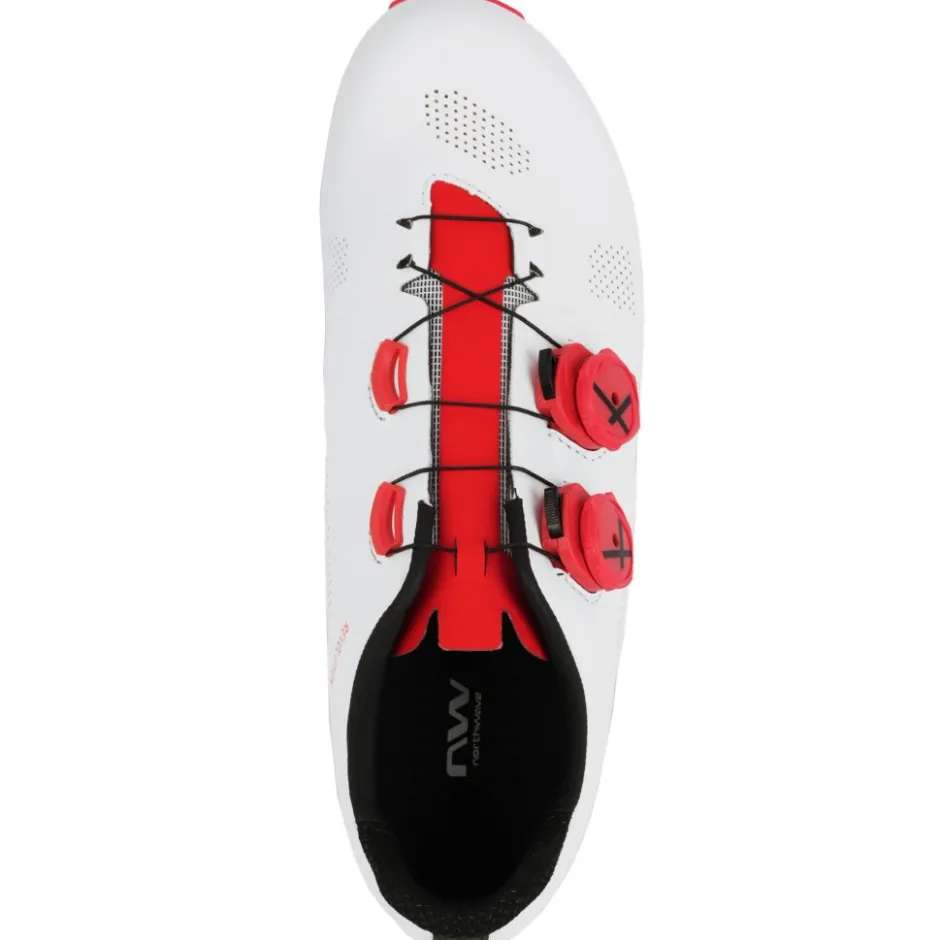 Wielrenschoenen|Wielrenschoenen < Northwave Revolution Racefietsschoenen - wit/red fluo 54