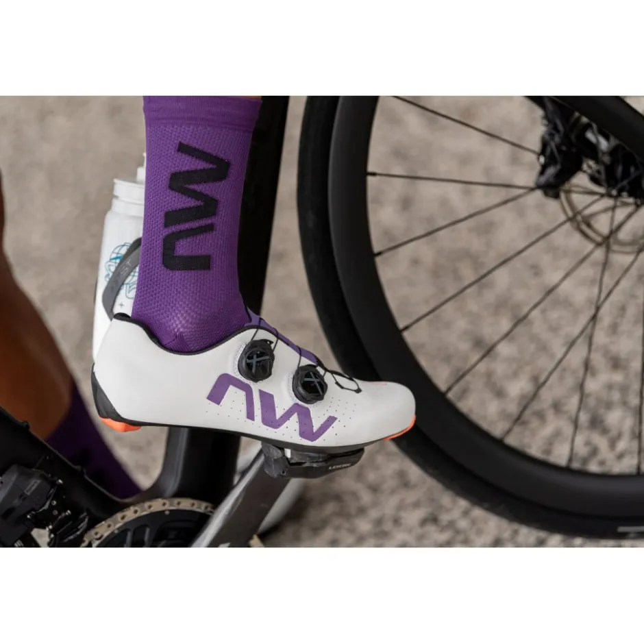 Wielrenschoenen|Wielrenschoenen < Northwave Veloce Extreme Racefietsschoenen - light grey/dark purple 93