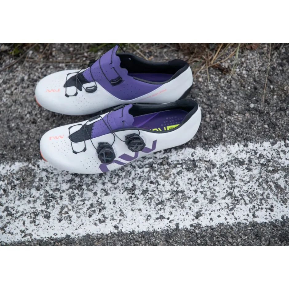 Wielrenschoenen|Wielrenschoenen < Northwave Veloce Extreme Racefietsschoenen - light grey/dark purple 93