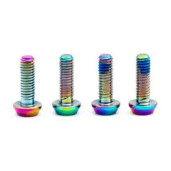 OAK Components M3x9 titanium schroevenset voor remhendels en verende voorvorken | 4 stuk - oilslick