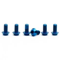 OAK Components Remschijf schroevenset - Titanium | M5x10 | 6 stuks - blauw