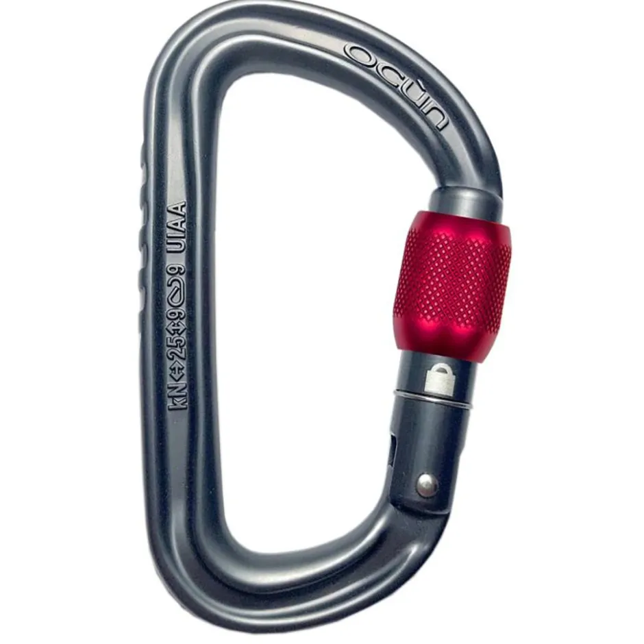 Karabijnhaken < Ocún Falcon Screw Carabiner - anthacite/red