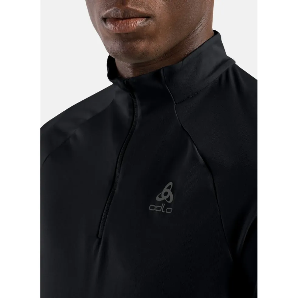Odlo Essentials Half Zip Hardloop-Midlayer Heren - zwart - zwart