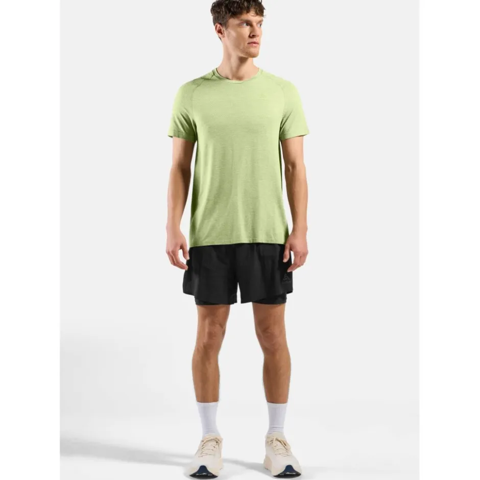 T-Shirts En Tops < Odlo Essentias Seamess Hardoopshirt Heren - shadow ime meange