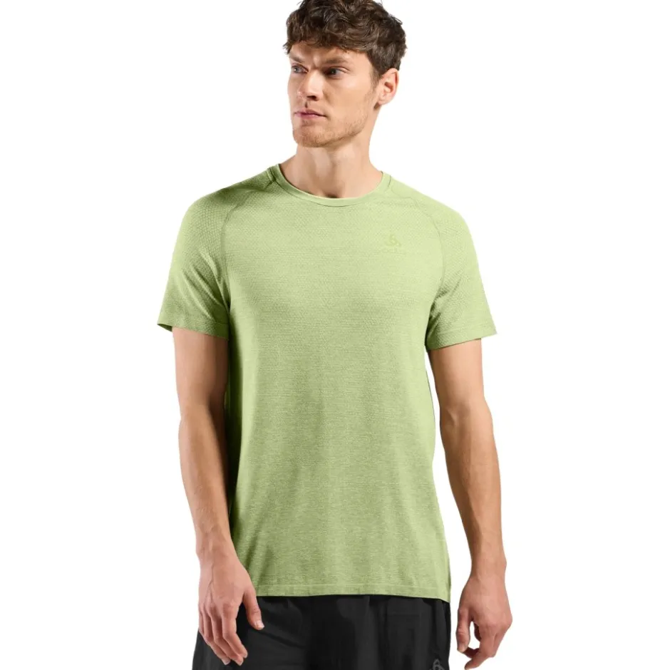 T-Shirts En Tops < Odlo Essentias Seamess Hardoopshirt Heren - shadow ime meange