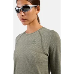 Odlo Essentials Seamless Hardloopshirt met lange mouwen 2.0 voor dames - vetiver melange