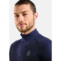 Odlo POW Blackcomb Half-Zip Hemd met Lange Mouwen Heren - skipper blue