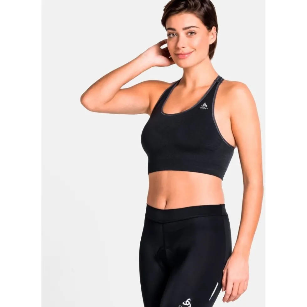 Odlo Seamless Medium Ceramicool Sport-BH Dames - black melange