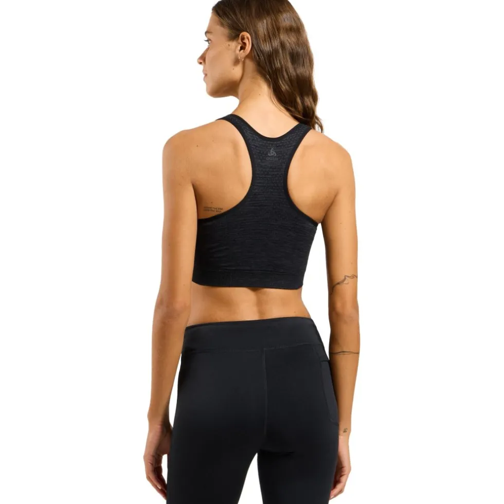 Odlo Seamless Medium-Support Sportbeha Dames - black melange