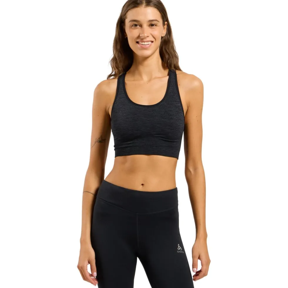 Odlo Seamless Medium-Support Sportbeha Dames - black melange