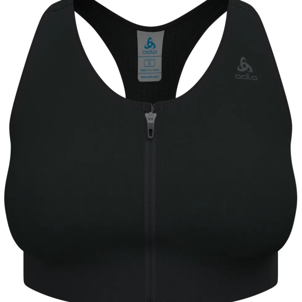Odlo Seamless Zip High Support Sport-BH Dames - zwart