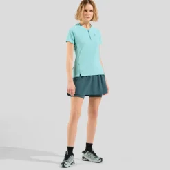 Odlo X-Alp Half-Zip Hardloopshirt Dames - aqua haze