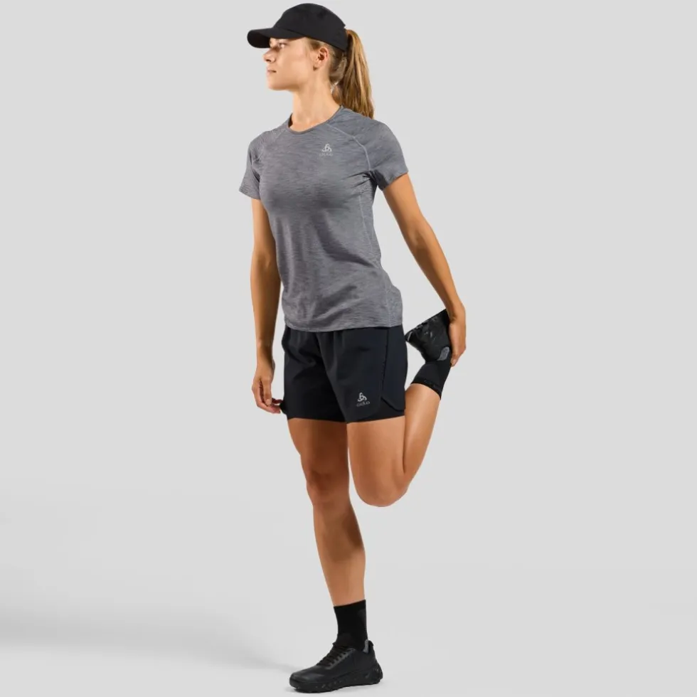Odlo X-Alp Performance Wool 115 Trailrunning-Shirt Dames - grey melange