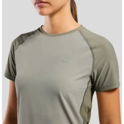 Odlo X-Alp Trailrunning T-Shirt Dames - agate gray - vetiver