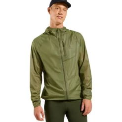 Odlo Zeroweight Dual Dry Performance Knit Waterdichte Hardloopjas Heren - guacamole