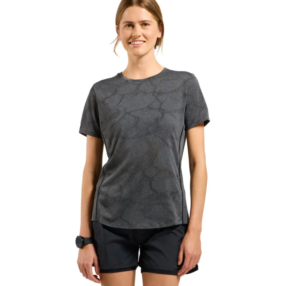 Odlo Zeroweight Engineered Chill-Tec Hardloopshirt Dames 315201 - black melange