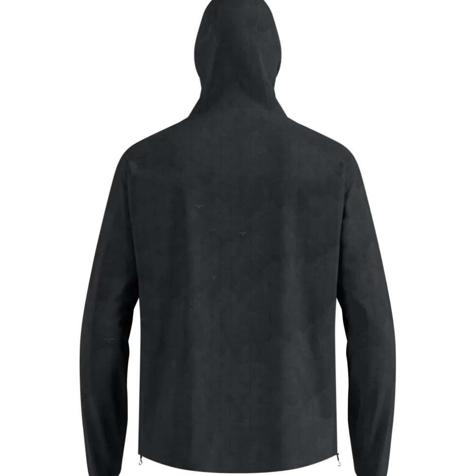 Odlo Zeroweight Hyper Print Hardloopanorak met capuchon voor heren - black