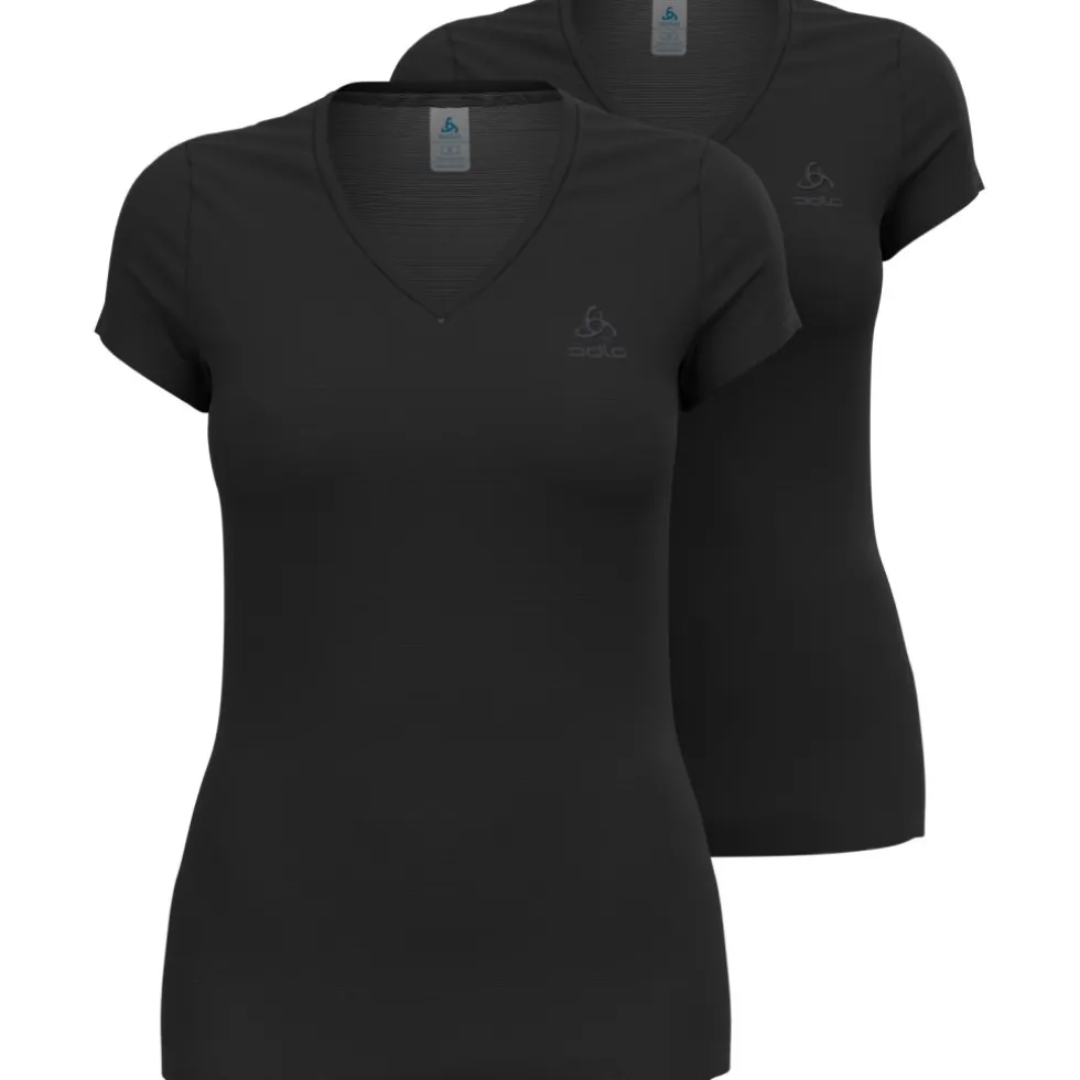 Odlo Active Everyday V-Neck Hemd met Korte Mouwen Dames - Set van 2 - zwart