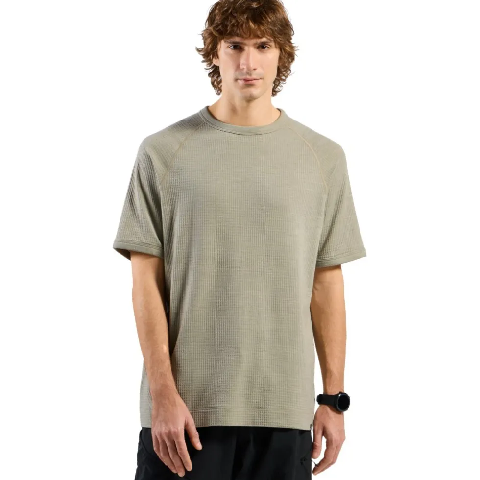 Odlo Ascent Merino-Blend Waffle T-Shirt Heren - agate gray