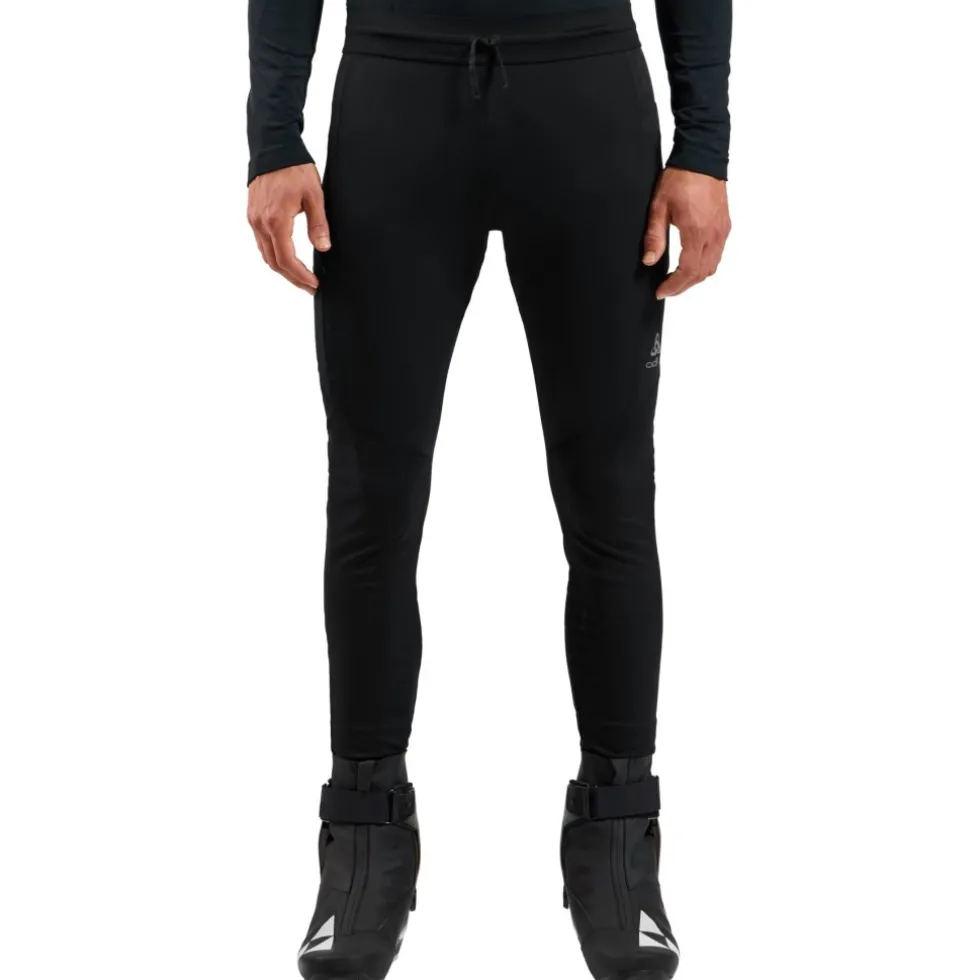 Odlo Zeroweight Pro Warm Winddichte Langlauftight Heren - zwart