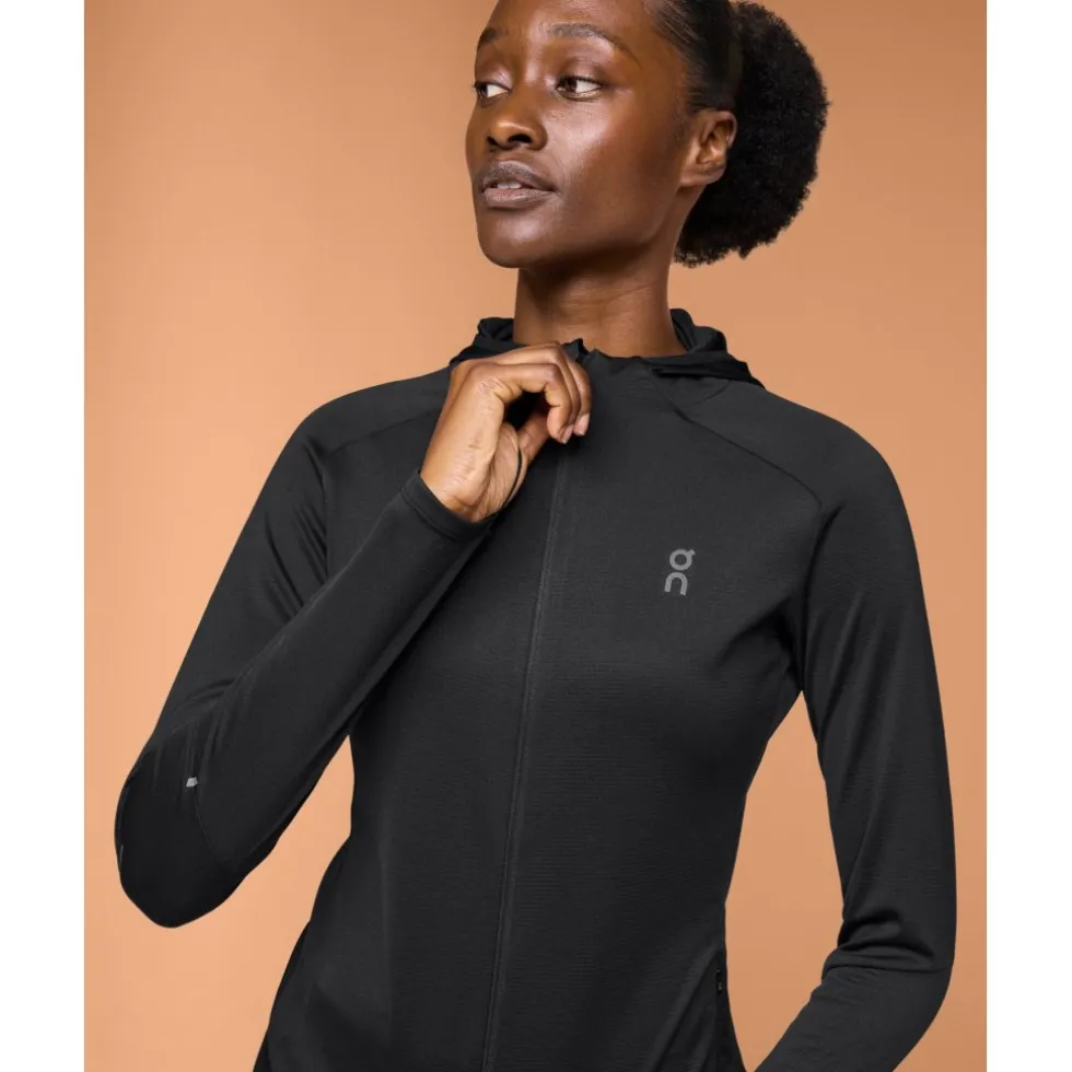 On Climate Zip Hoodie Hardloopjack Dames - Zwart