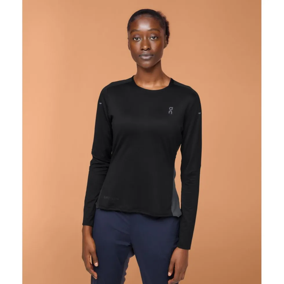 On Performance Long-T Shirt met Lange Mouwen Dames - Black | Eclipse