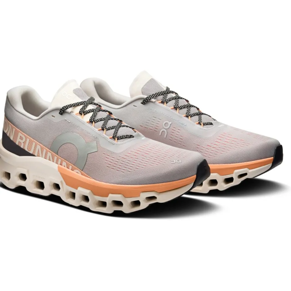 Hardloopschoenen Voor Op De Weg|Hardloopschoenen Heren < On Running On Cloudmonster 2 Hardloopschoenen Heren - Glacier | Tangerine