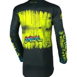 O'Neal Element Fietsshirt met Lange Mouwen Kinderen - RANCID V.26 black/neon yellow