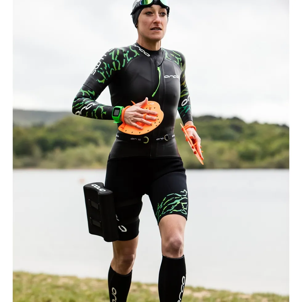 Orca Flexi Fit Zwempaddles - high vis orange