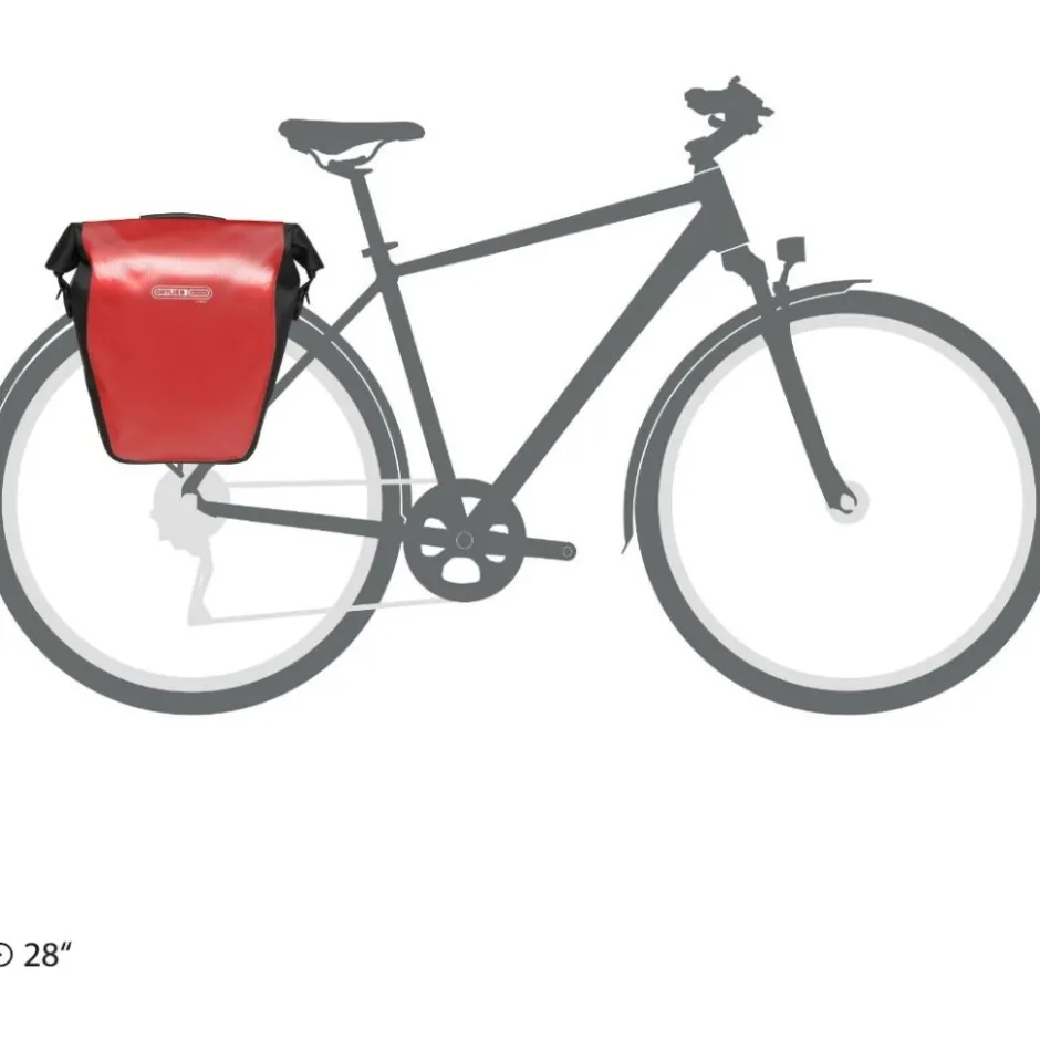Bagagedragertassen < ORTLIEB Back-Roller Core Single - QL2.1 Bagagetas - 20L - rood-zwart