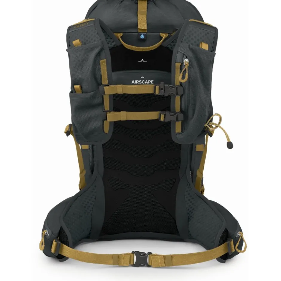 Rugzakken & Drinksystemen|Drinkrugzakken < Osprey Talon Velocity 30 Rugzak - L/XL - Dark Charcoal/Tumbleweed Yellow