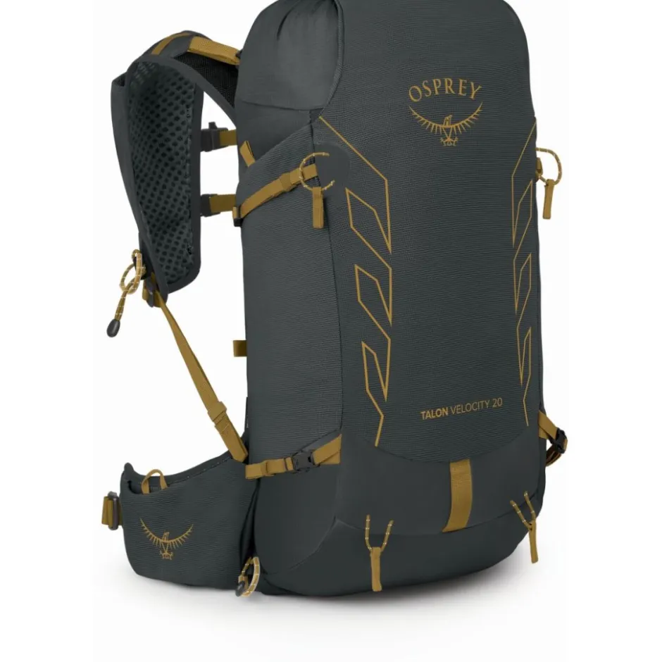 Rugzakken & Drinksystemen|Drinkrugzakken < Osprey Talon Velocity 20 Rugzak - L/XL - Dark Charcoal/Tumbleweed Yellow