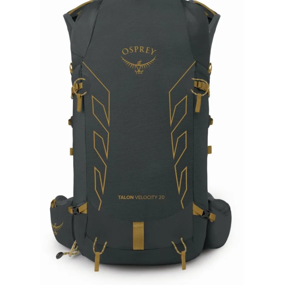 Rugzakken & Drinksystemen|Drinkrugzakken < Osprey Talon Velocity 20 Rugzak - L/XL - Dark Charcoal/Tumbleweed Yellow