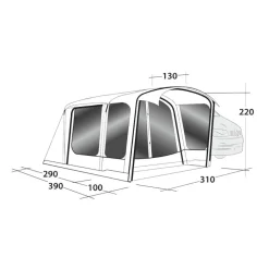 Tenten, Tarps & Hangmatten < Outwell Jonesville 290SA Flex Voortent - groen