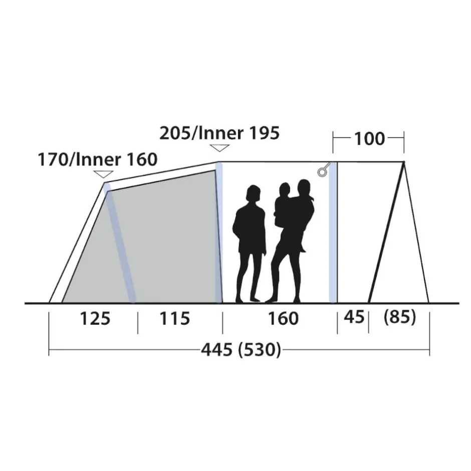 Tenten, Tarps & Hangmatten < Outwell Monterey 5 Air Tent - blauw