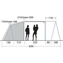 Outwell Sacramento 4 Air Tent - blauw