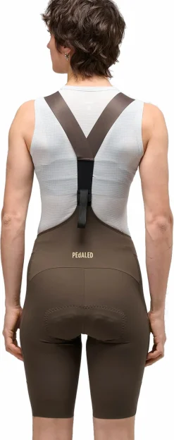 PEdALED E. Lightweight Fietsshort met Bretels Dames - Brown