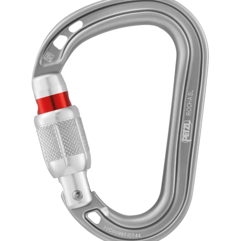 Karabijnhaken < Petzl ROCHA Screw-Lock - Schroef-Karabijnhaak - grijs