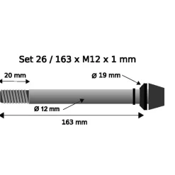 Pitlock Set 26 Steekas 12 x 163 mm x 1.0mm - zwart
