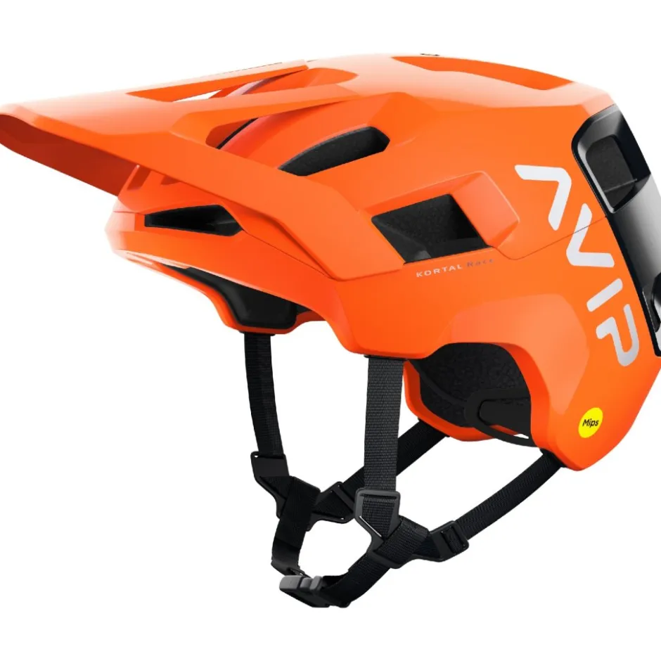 E-Bike Helmen < POC Kortal Race MIPS Helm - 8375 Fluorescent Orange AVIP/Uranium Black Matt